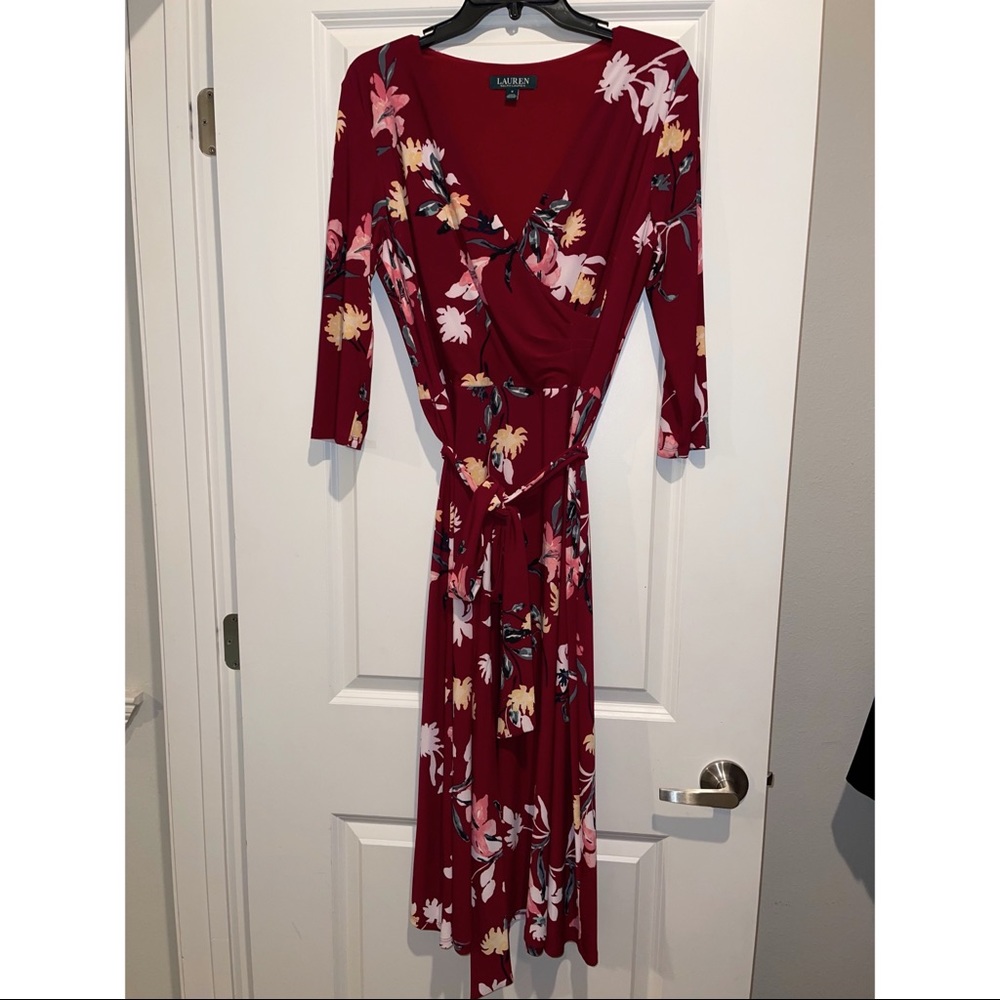 Ralph Lauren Floral red dress. Size 8